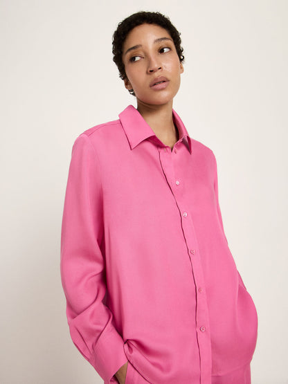 LANIUS - Hemdbluse aus TENCEL bright orchid - WERTE FREUNDE