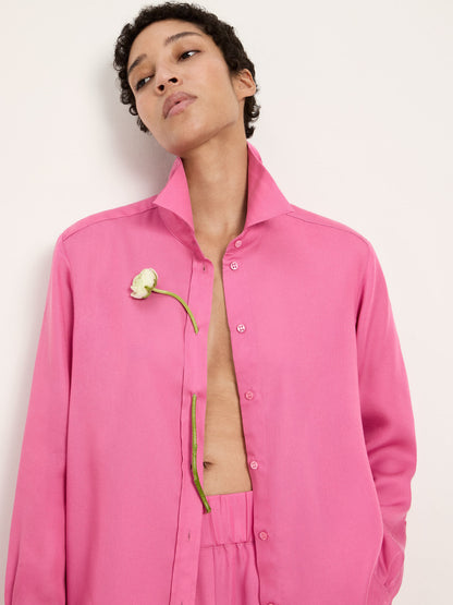 LANIUS - Hemdbluse aus TENCEL bright orchid - WERTE FREUNDE