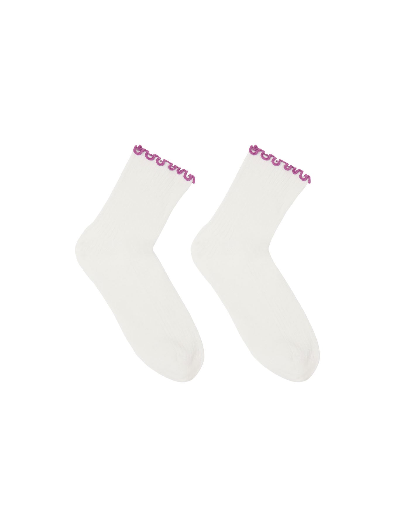 LANIUS - Socken mit Volant off white - WERTE FREUNDE