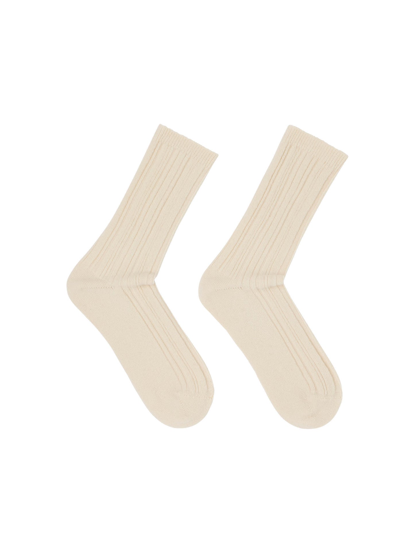 LANIUS - Rippenstrick-Socken off white