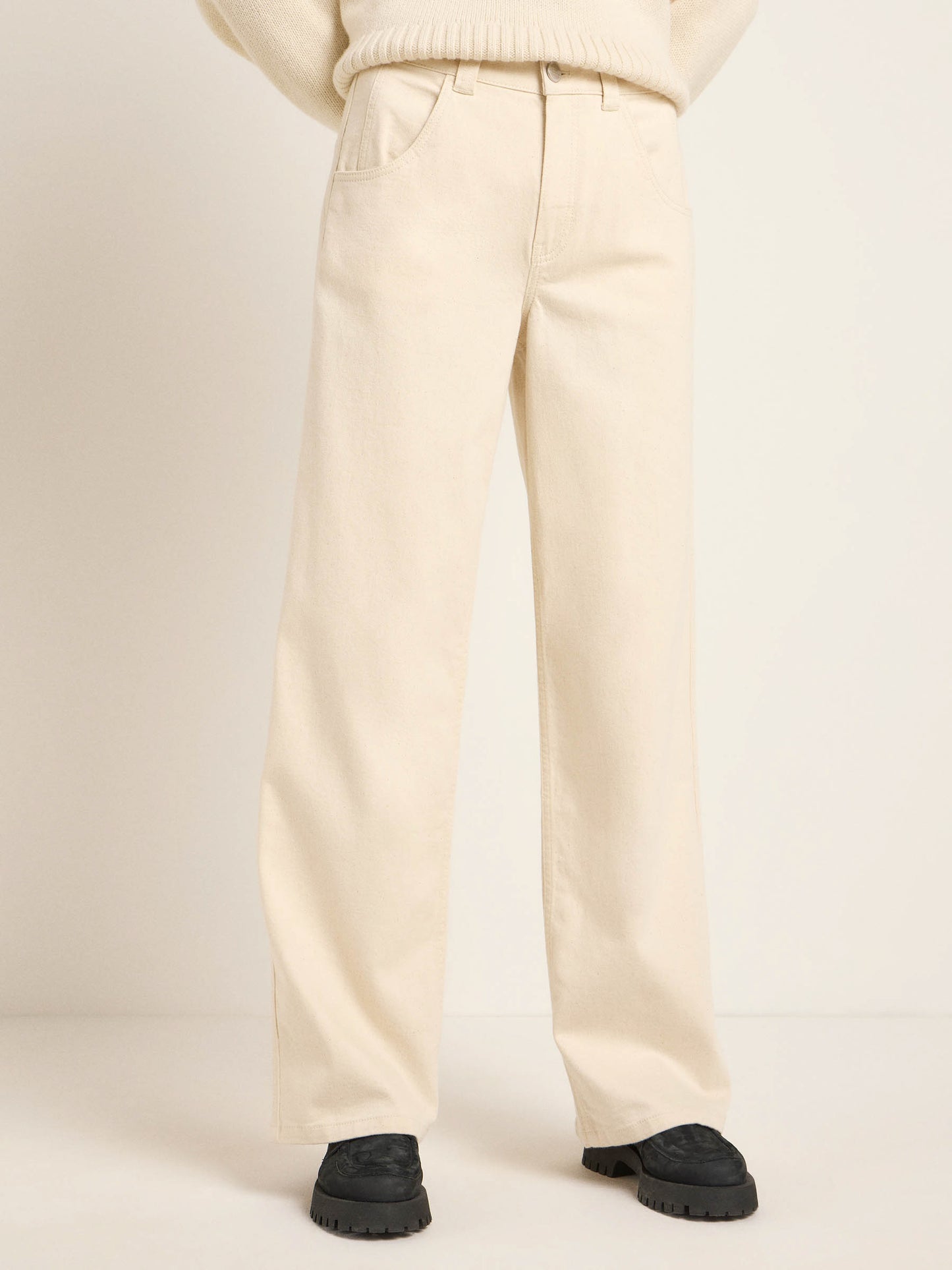 LANIUS - Hose mit weitem Bein natural undyed