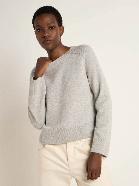 LANIUS - Cropped Pullover grey melange