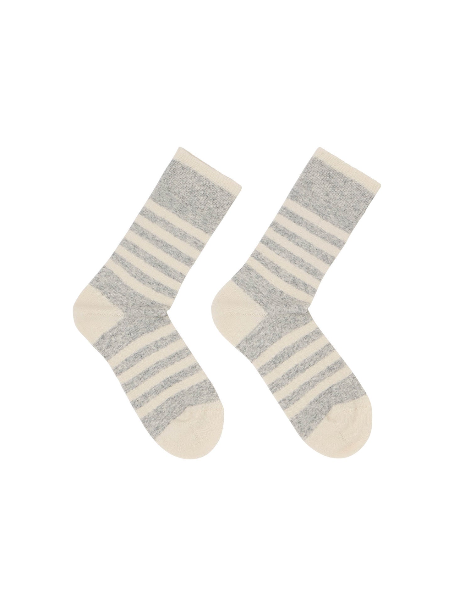 LANIUS - Socken mit Streifen grey melange / off white