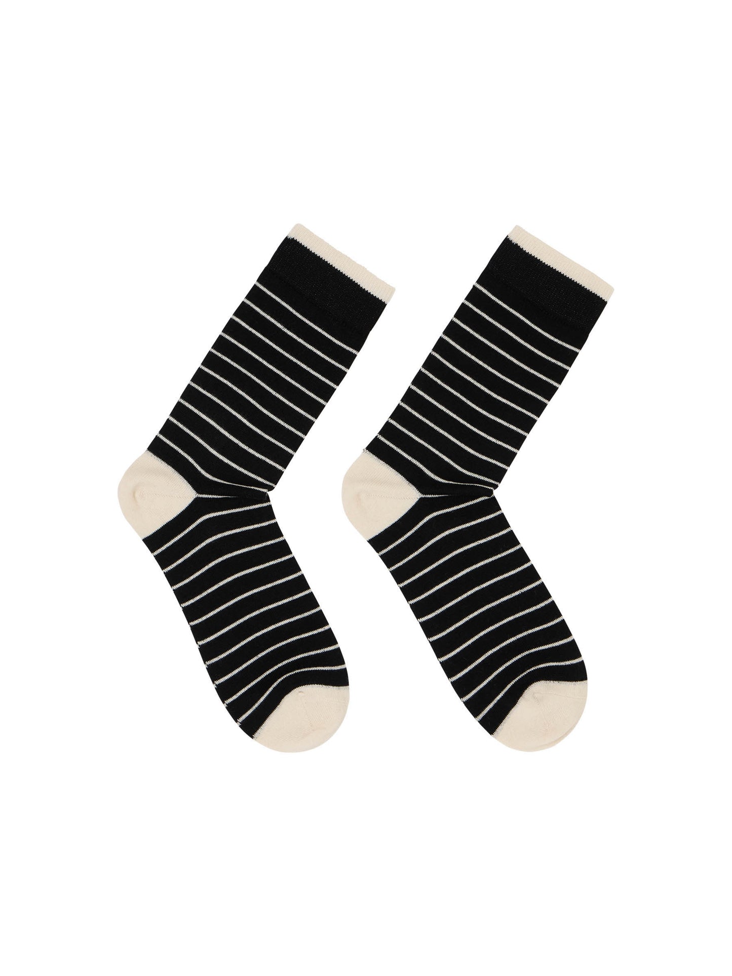 LANIUS - Socken mit Streifen black/ off white