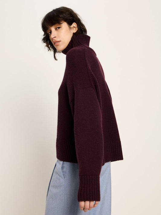 LANIUS - Oversized Pullover bordeaux - WERTE FREUNDE