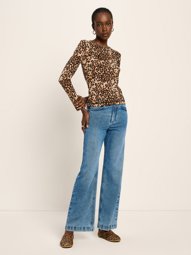 LANIUS - Langarmshirt aus TENCEL™ leo print - WERTE FREUNDE