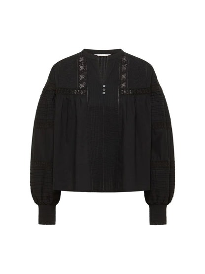 LANIUS - Spitzenbluse black