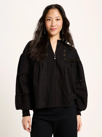 LANIUS - Spitzenbluse black