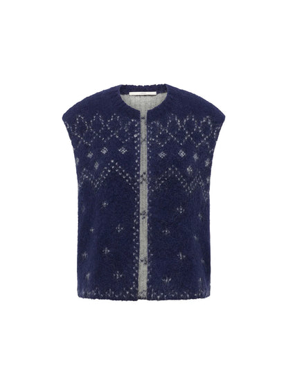 LANIUS - Doubleface Weste mit Jacquard violet
