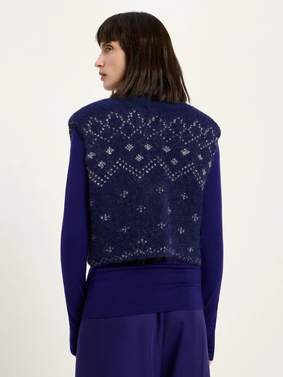 LANIUS - Doubleface Weste mit Jacquard violet