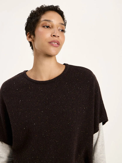 LANIUS - Pullunder bitter chocolate tweed
