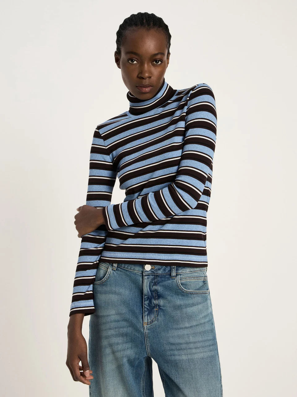 LANIUS - Rollkragenshirt chocolate multicolour