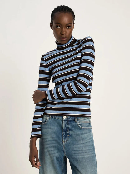 LANIUS - Rollkragenshirt chocolate multicolour