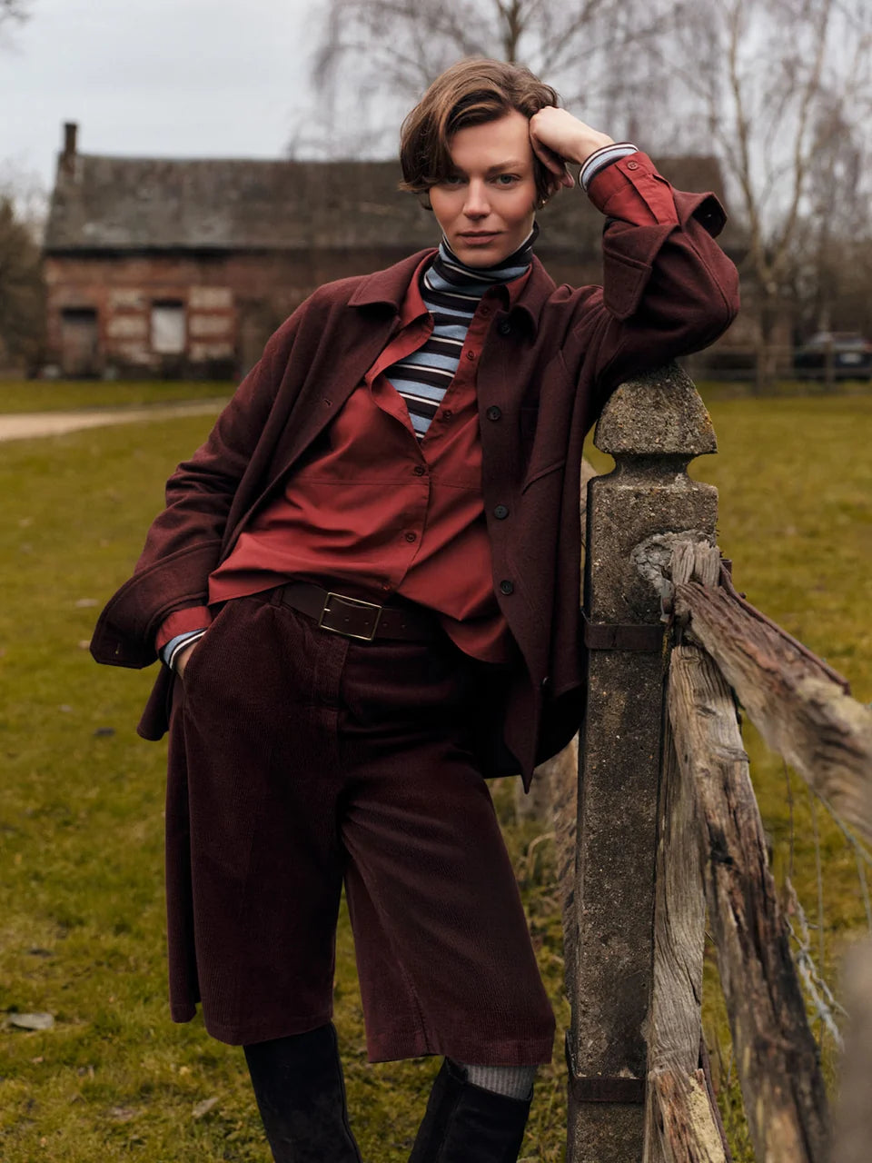 LANIUS - Rollkragenshirt chocolate multicolour