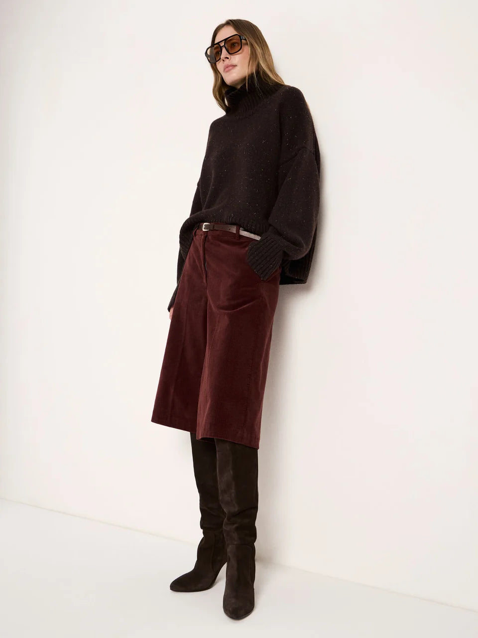 LANIUS - Oversize Pullover bitter chocolate tweed