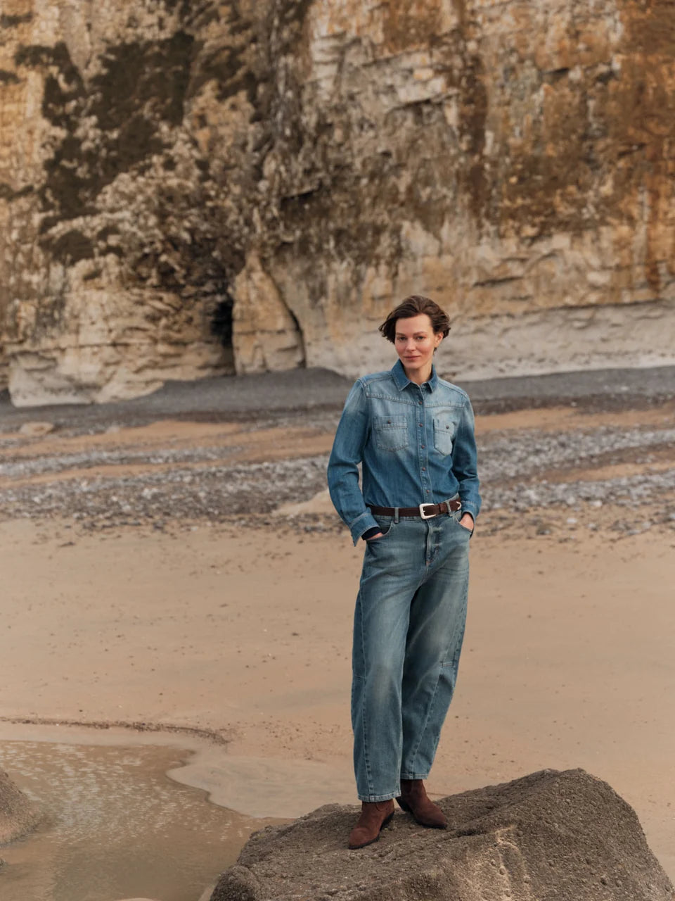 LANIUS - Barrel Jeans EMBER mid blue denim