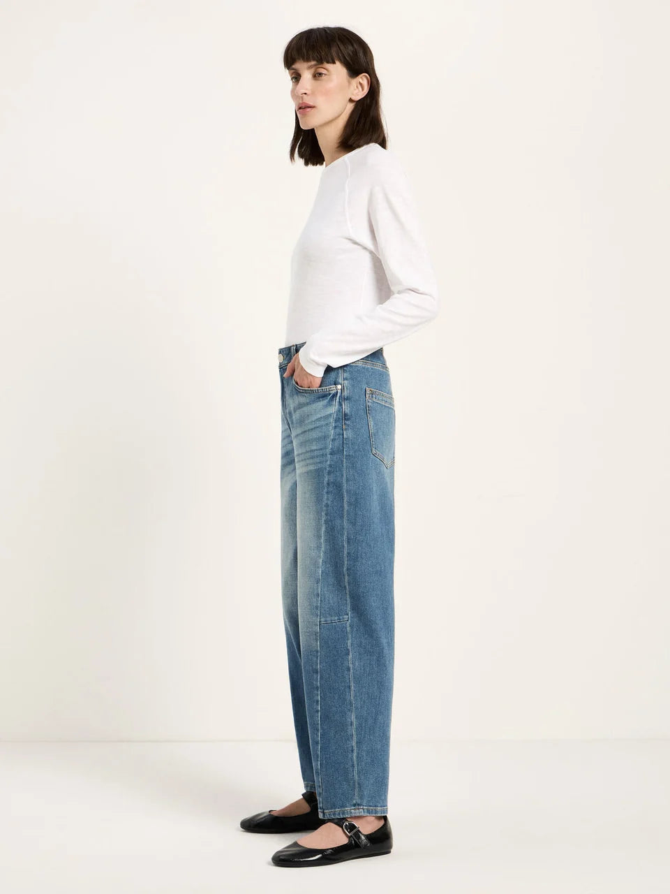 LANIUS - Barrel Jeans EMBER mid blue denim