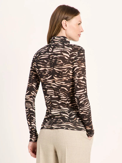 LANIUS - Rollkragenshirt print animal stripes rose