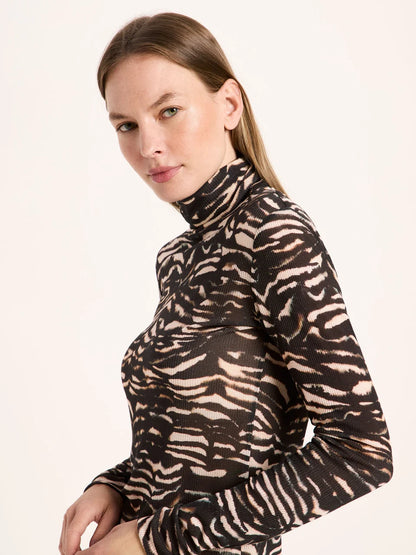 LANIUS - Rollkragenshirt print animal stripes rose