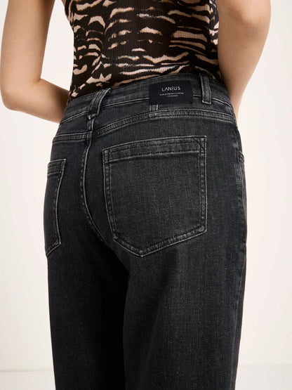 LANIUS - Straight Jeans SAGE smoke black denim