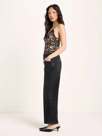 LANIUS - Straight Jeans SAGE smoke black denim