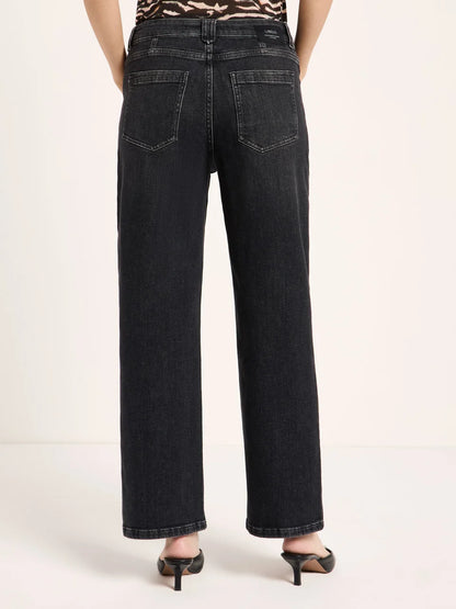 LANIUS - Straight Jeans SAGE smoke black denim