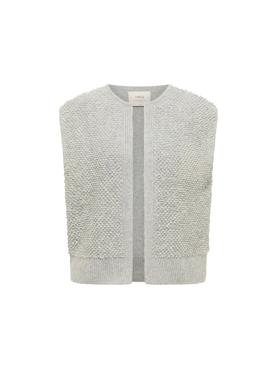 LANIUS - Bouclé Strickweste grey melange