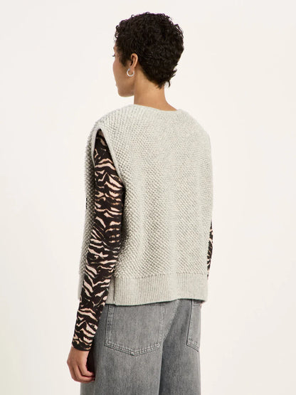 LANIUS - Bouclé Strickweste grey melange
