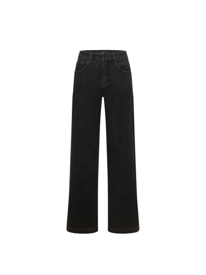 LANIUS - Wide Jeans SALT black denim