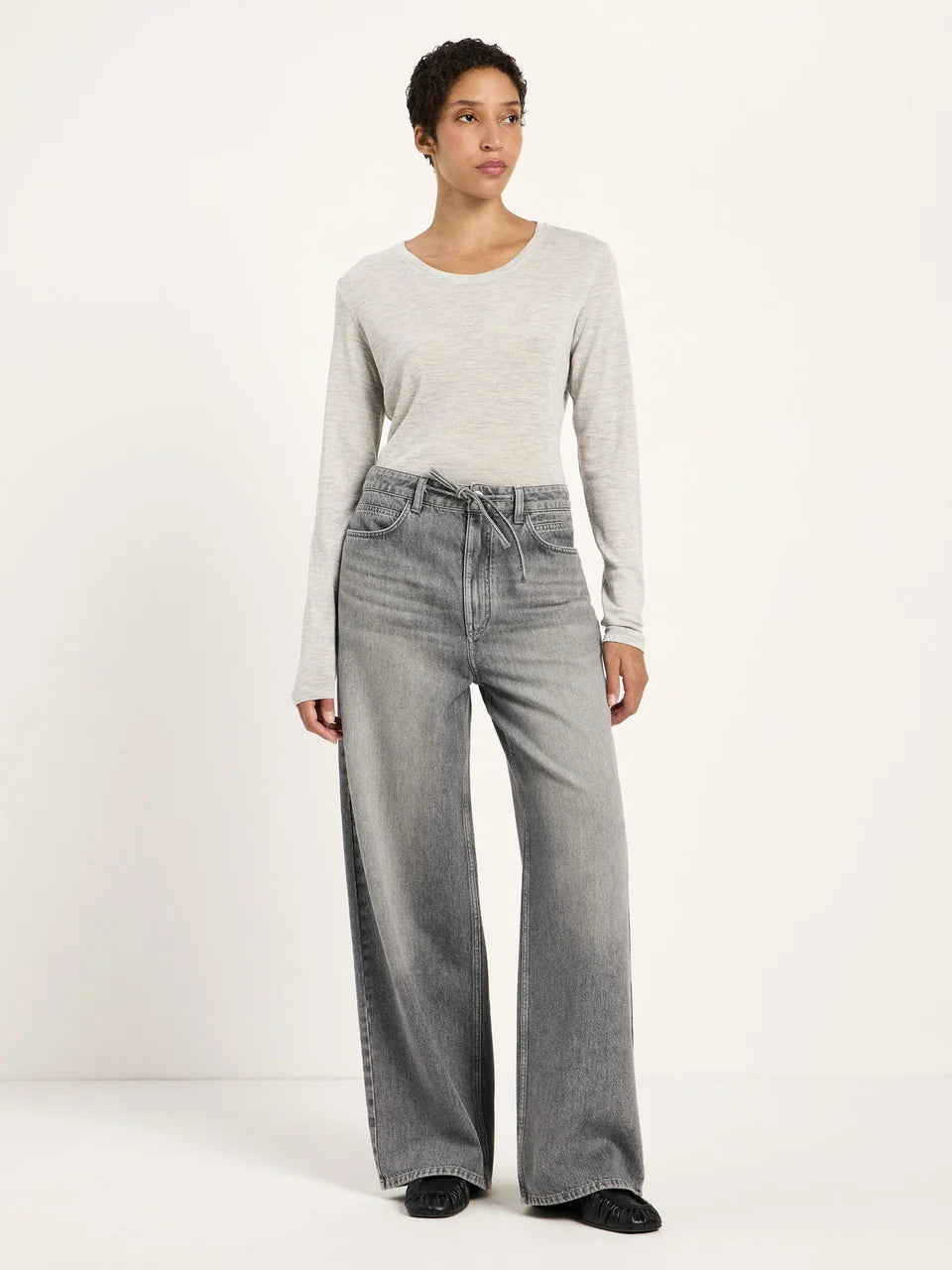 LANIUS - Loose Jeans COAST light grey denim