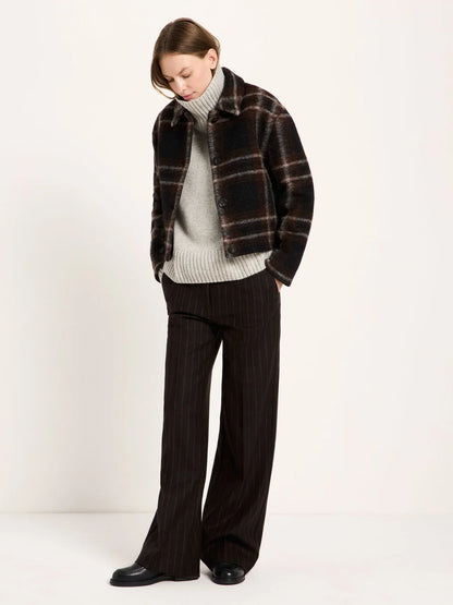 LANIUS - Karo Jacke black / brown multicolour