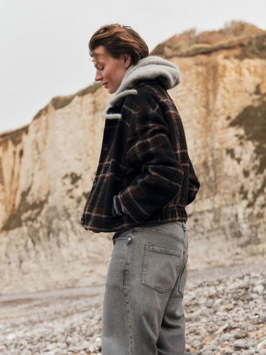 LANIUS - Karo Jacke black / brown multicolour