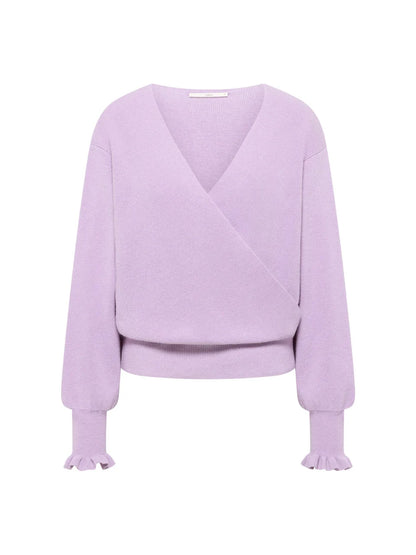 LANIUS - Pullover in Wickeloptik pale violet