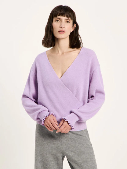LANIUS - Pullover in Wickeloptik pale violet