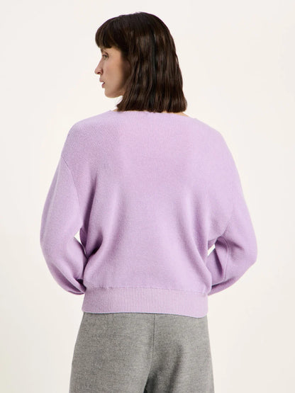 LANIUS - Pullover in Wickeloptik pale violet