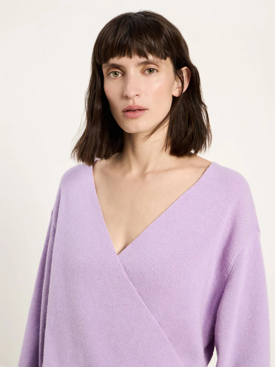 LANIUS - Pullover in Wickeloptik pale violet