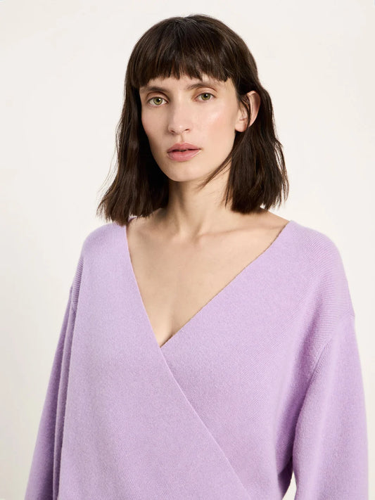 LANIUS - Pullover in Wickeloptik pale violet