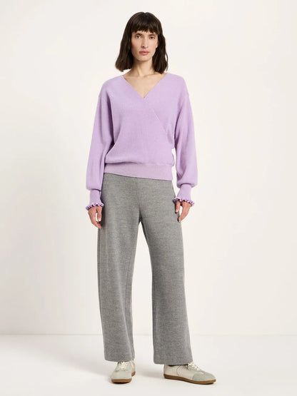 LANIUS - Pullover in Wickeloptik pale violet