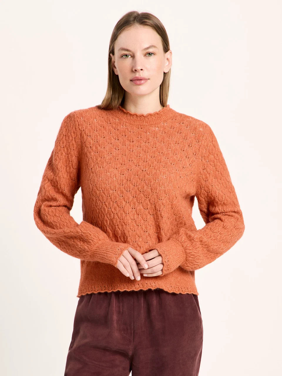 LANIUS - Ajour Pullover brick