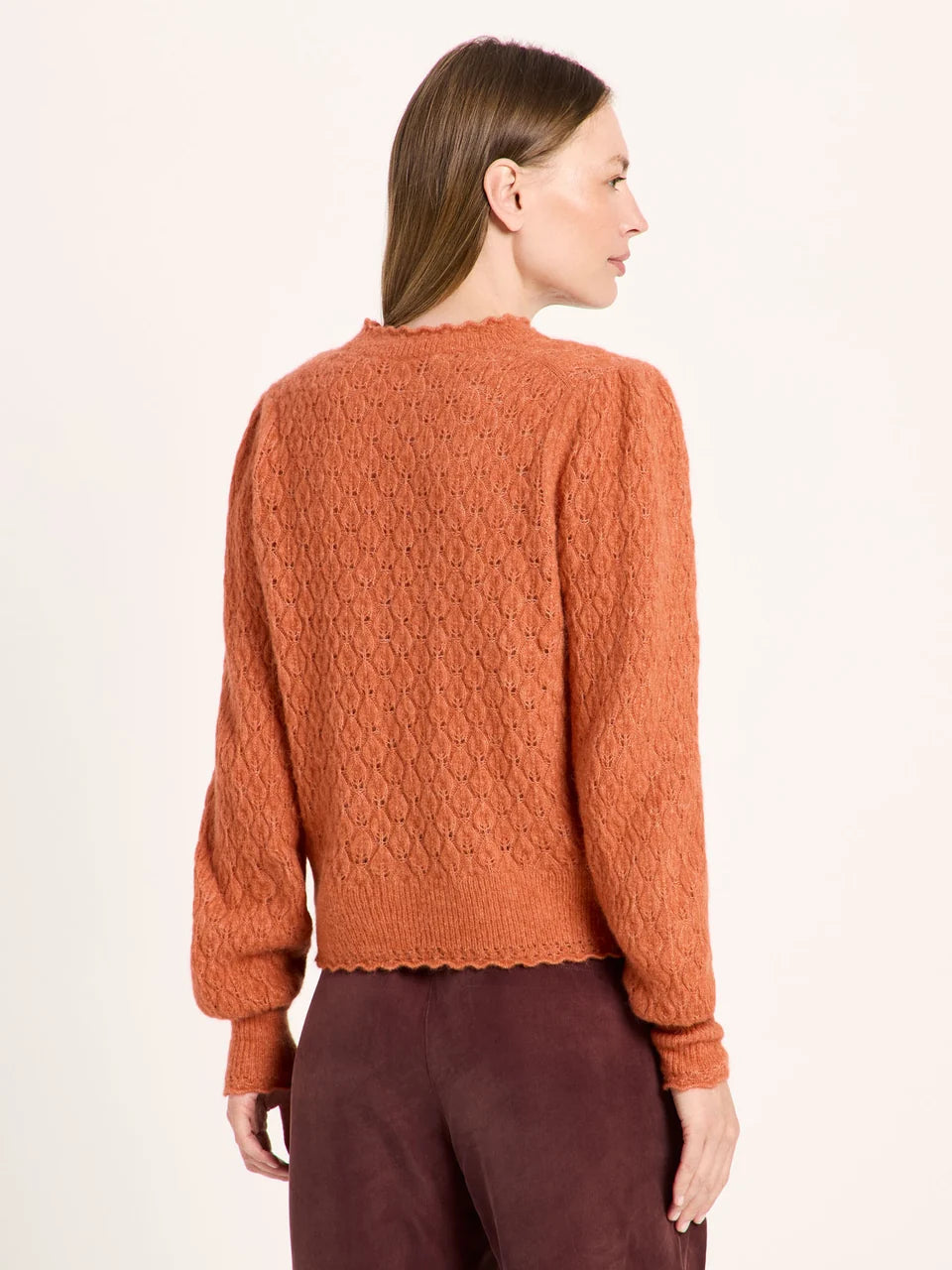 LANIUS - Ajour Pullover brick