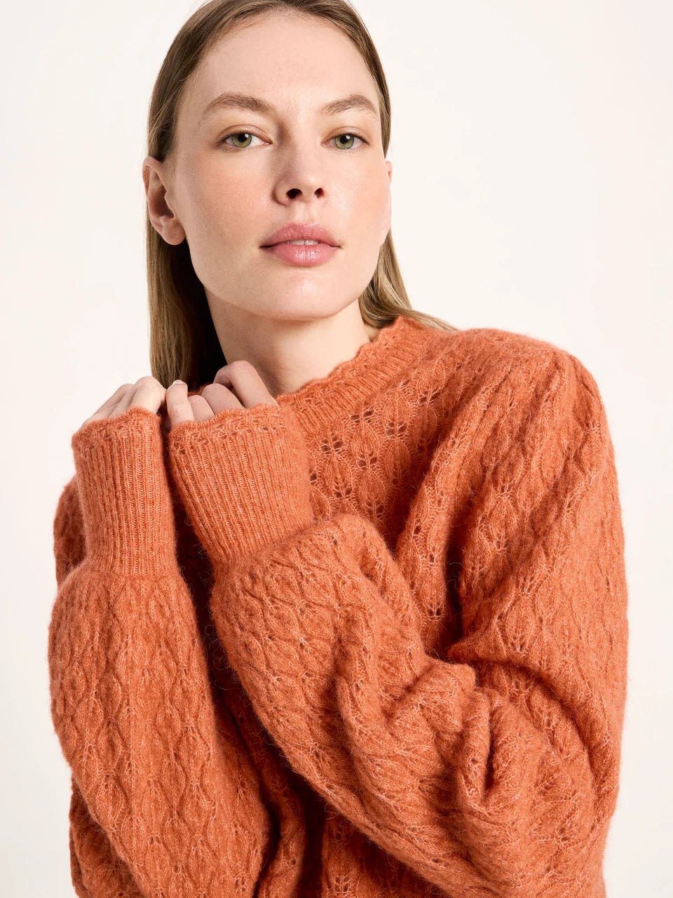 LANIUS - Ajour Pullover brick