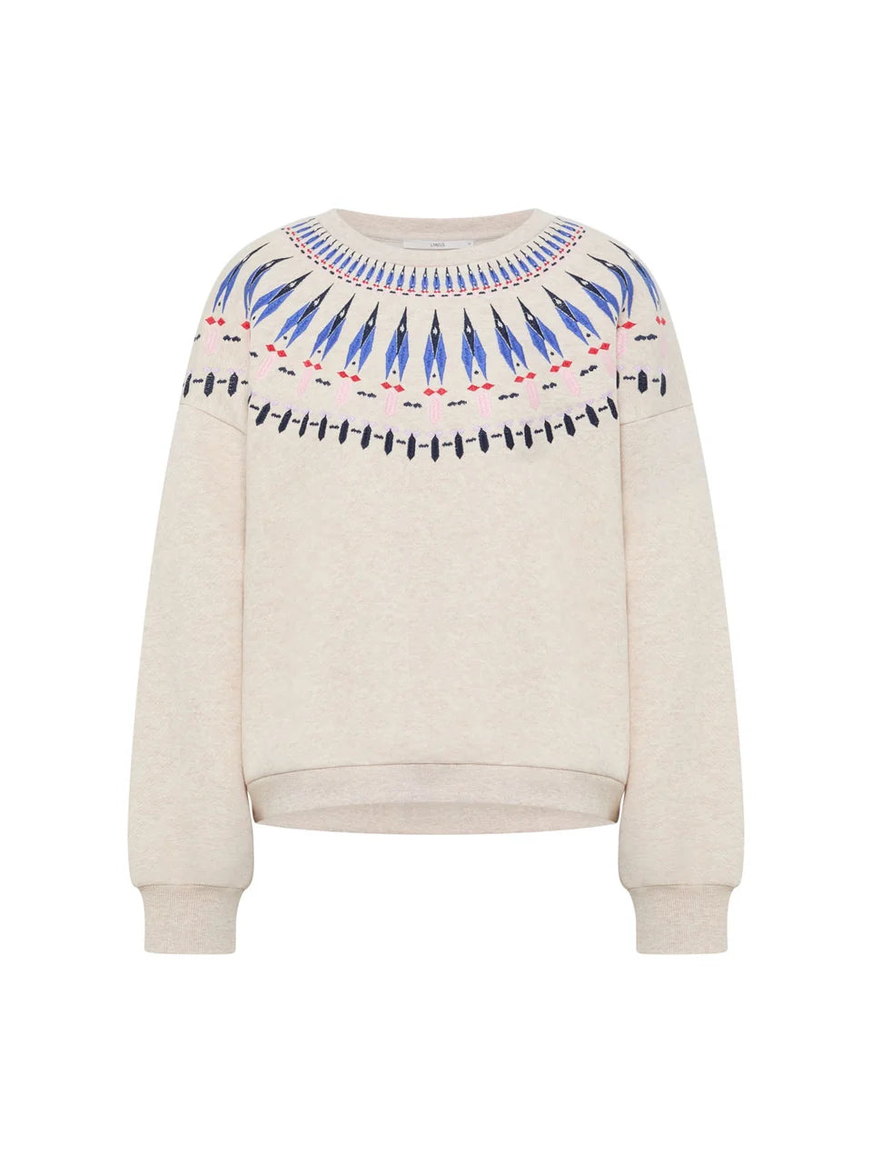 LANIUS - Statementsweatshirt creme melange/ multicolor