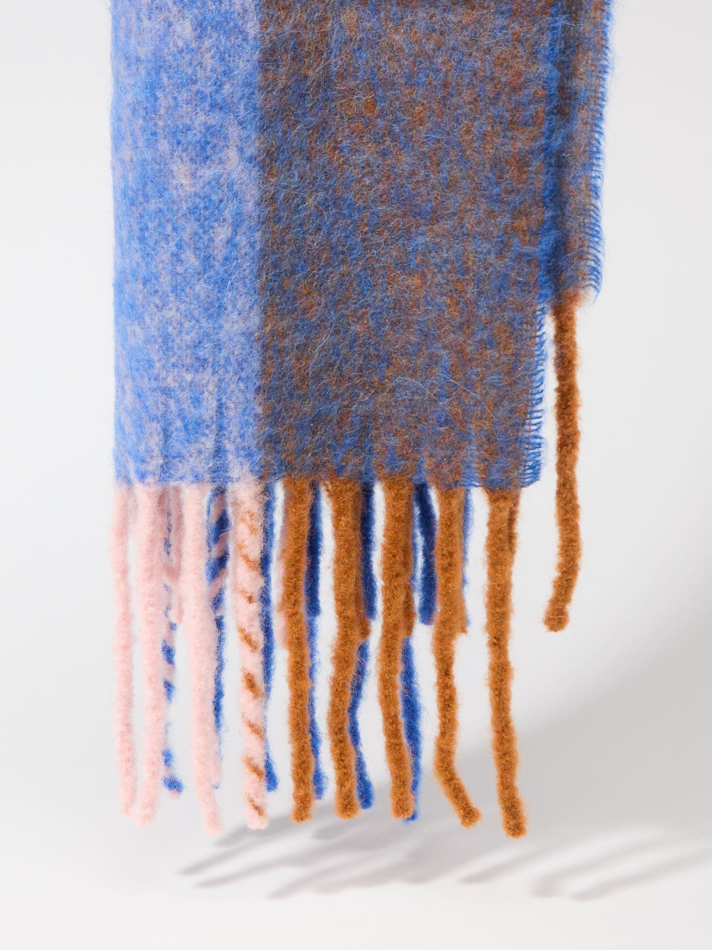 LANIUS - Karo Schal aus Wolle bright blue