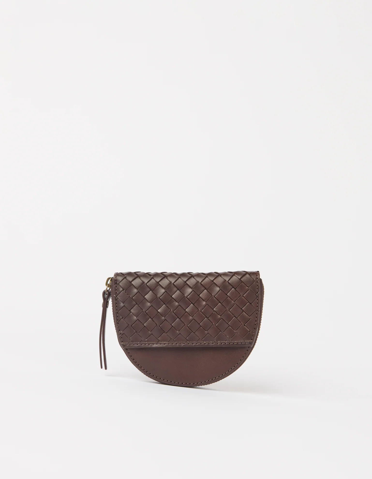 O MY BAG - Laura Coin Purse Chocolate Woven Classic Leather - WERTE FREUNDE