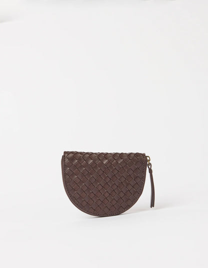O MY BAG - Laura Coin Purse Chocolate Woven Classic Leather - WERTE FREUNDE
