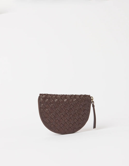 O MY BAG - Laura Coin Purse Chocolate Woven Classic Leather - WERTE FREUNDE