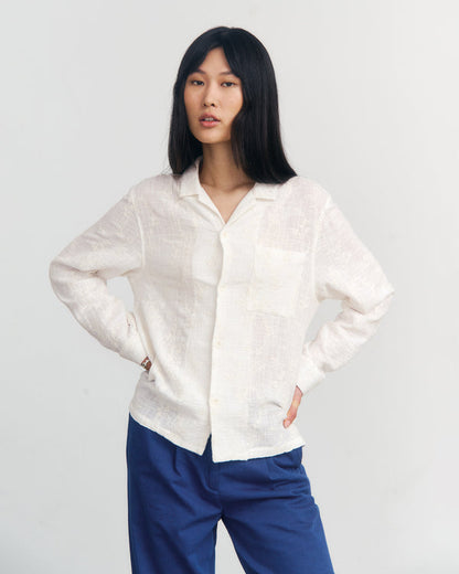 ROTHOLZ - Leisure Shirt Organic Cotton Floral White - WERTE FREUNDE