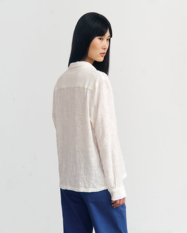 ROTHOLZ - Leisure Shirt Organic Cotton Floral White - WERTE FREUNDE