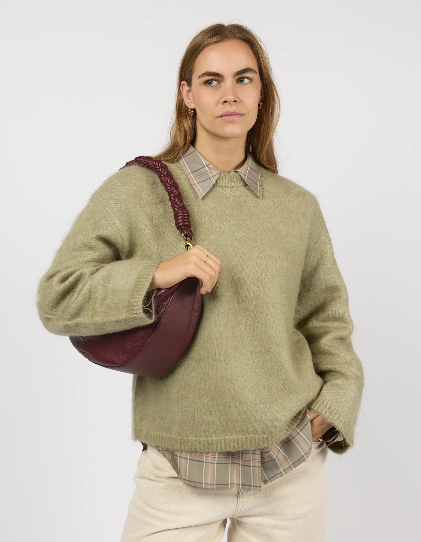 O MY BAG - Leo Maxi Dark Cherry Soft Grain Leather - WERTE FREUNDE