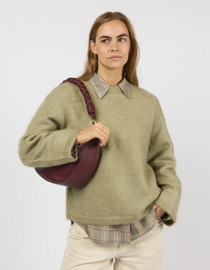 O MY BAG - Leo Maxi Dark Cherry Soft Grain Leather - WERTE FREUNDE